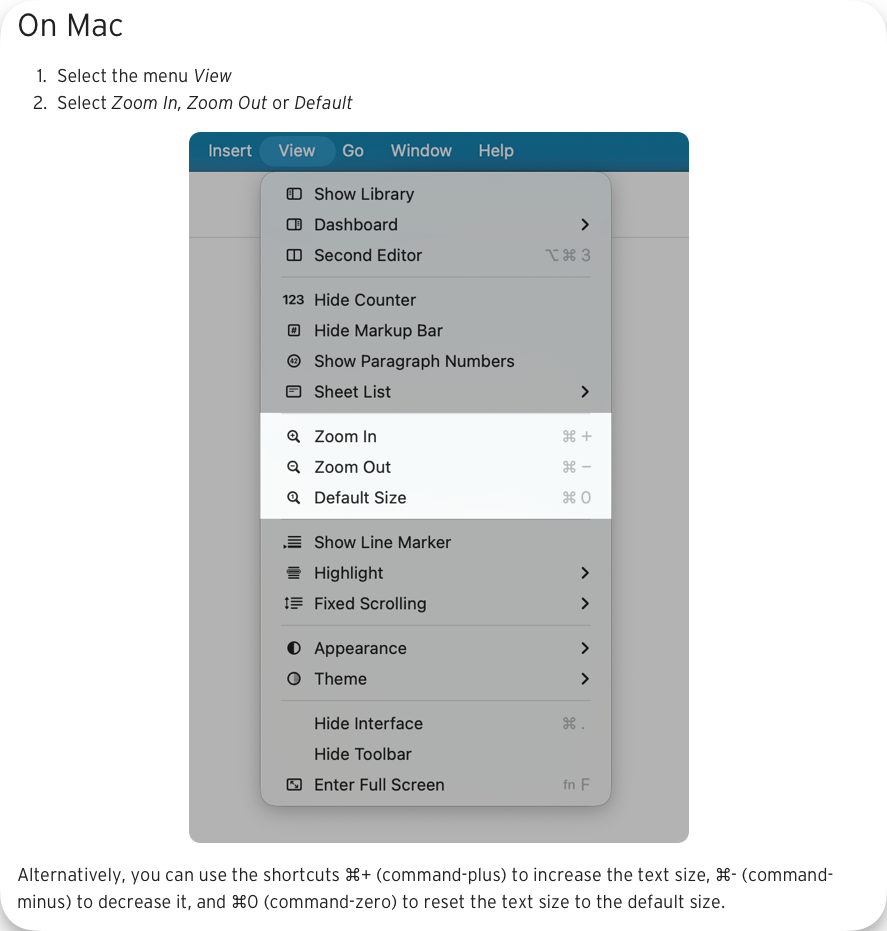 Screenshot von Ulysses