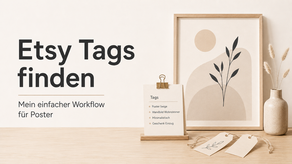 Etsy Tags finden: Mein einfacher Workflow für Poster